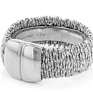 Real Italian .925 Sterling Silver Cigar Band - Bold Minimalist Wedding Ring
